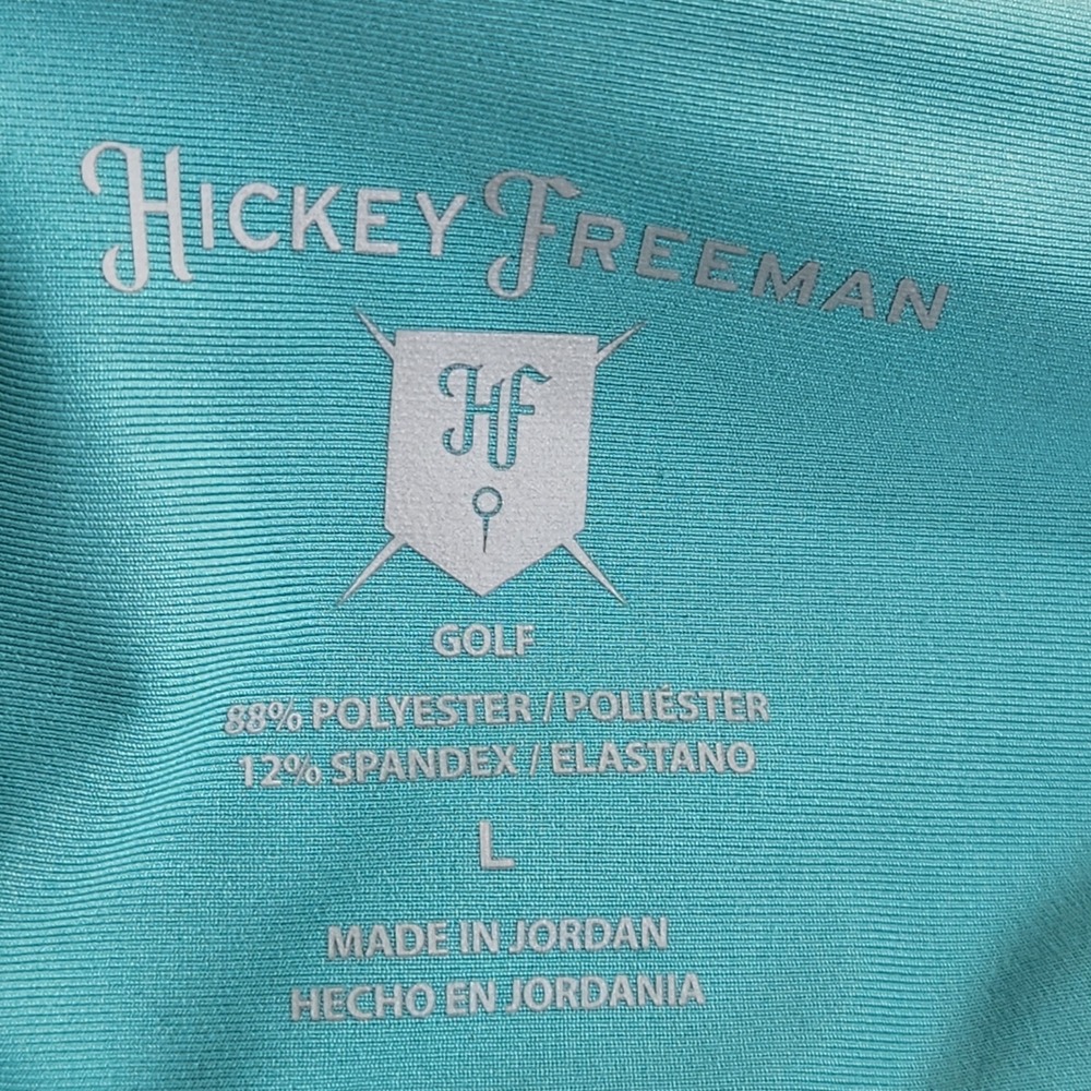 Hickey Freeman Golf Mens Teal Floral‎ Print Performance Polo Shirt Size Large L - Picture 3 of 9